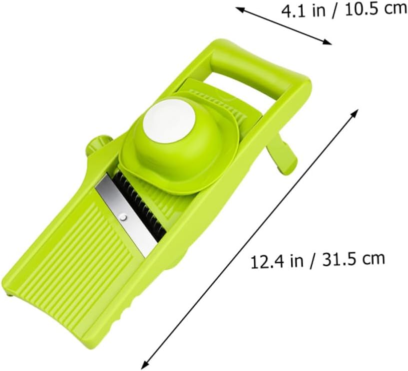 Vegetable Slicer Potato Grater Multifunctional Kitchen Mandoline Cutter with Detachable Blades Green for Home Cooking and Food Preparation