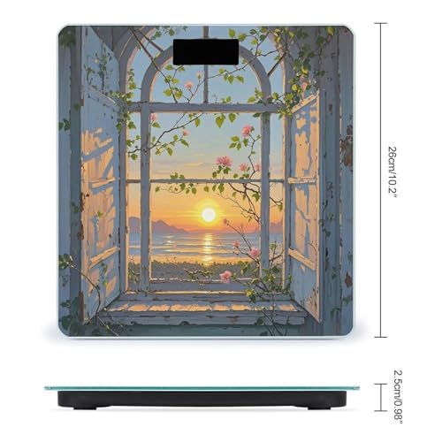 Báscula digital de vidrio templado para baño miniatura 2