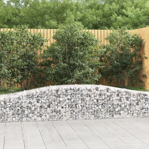 Gecheer Gaviones para Piedras Gaviones Jardinera Cestas de gaviones,3 udsĀ x 50 x 40/60 cm,Forma de Arco Hierro,Gaviones Decorativos Columnas de Gaviones Cestas de Retención de Tierra