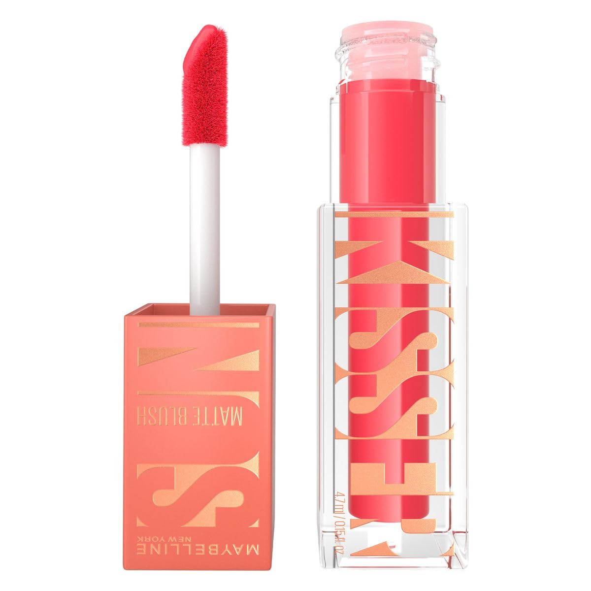 Maybelline New York Sunkisser Hazy Matte Blush 30 Pink Mirage, delikatnie topiący się róż w kolorze różowym dla efektu Sunkissed z matowym wykończeniem, 4,7 ml