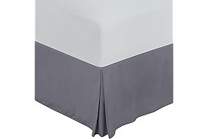 Utopia Bedding Queen Bed Skirt - Soft Quadruple Pleated Gray Ruffle