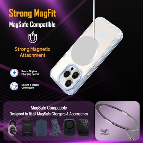 Image of Zapcase Crystal Clear Back case for iPhone 15 Pro | PC Back | TPU Bumper with Inner Rubber Grip | Metal Camera Guard Bezel | Metal Buttons | Scratch Resistant | 2 Layer Edge Protection | Light Blue