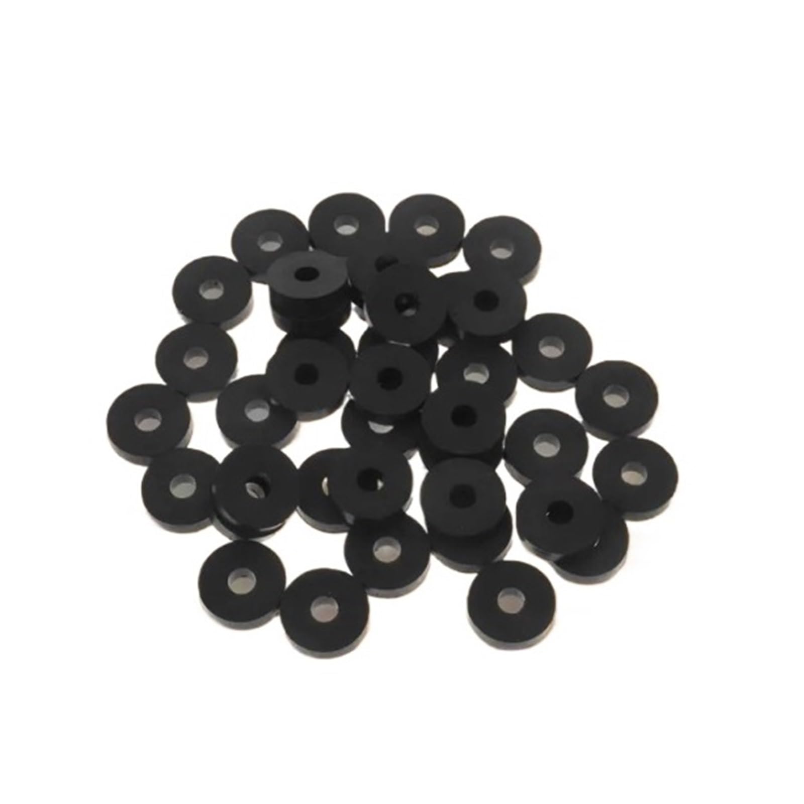 50 sztuk gumowych podkładek w kształcie litery O, średnica zewnętrzna 20 mm, średnica wewnętrzna 6 mm, czarne podkładki antywibracyjne o grubości 5 mm, tłumienie izolacji maszynowej (1,2 x 1,2 x 0,7