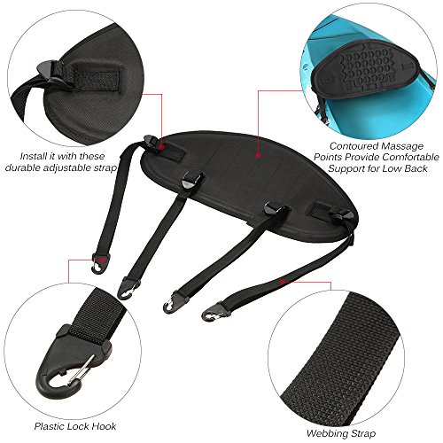 Assento Encosto, Andoer 1pc Ajustável Caiaque Canoagem Sente-se no topo Assento do caiaque Banco do