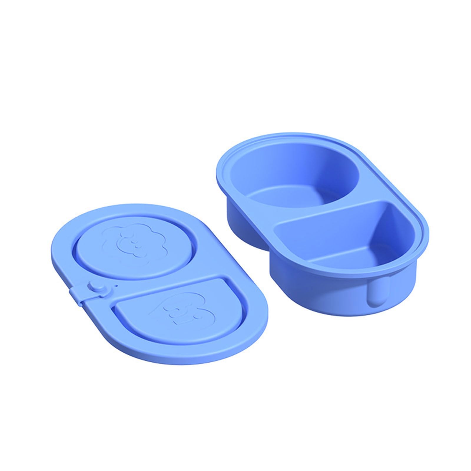 LUCKGONI Silicone Double Compartment Seasoning Box Portable Food Storage Lunch Box for Outdoor Picnics And Gym Snacks
