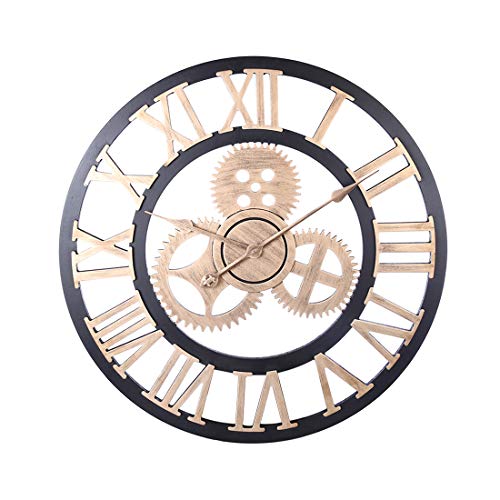 TENGER Grandes Salón Reloj de Pared XXL Diámetro 60 cm Vintage según los Reloj, MDM, Tipo 1, 60 cm