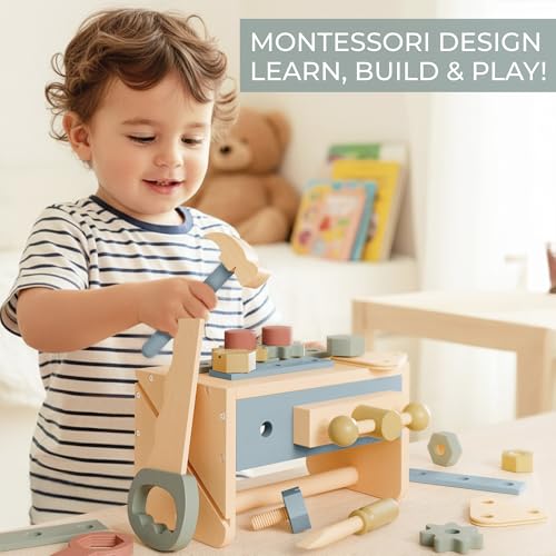 Durable Wooden Tool Set for Toddlers