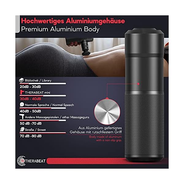Therabeat Mini Massagepistole, Massagegerät für Nacken & Schulter, Massage-Gerät mit Aluminiumgehäuse, Fitgun für… – Bild 7