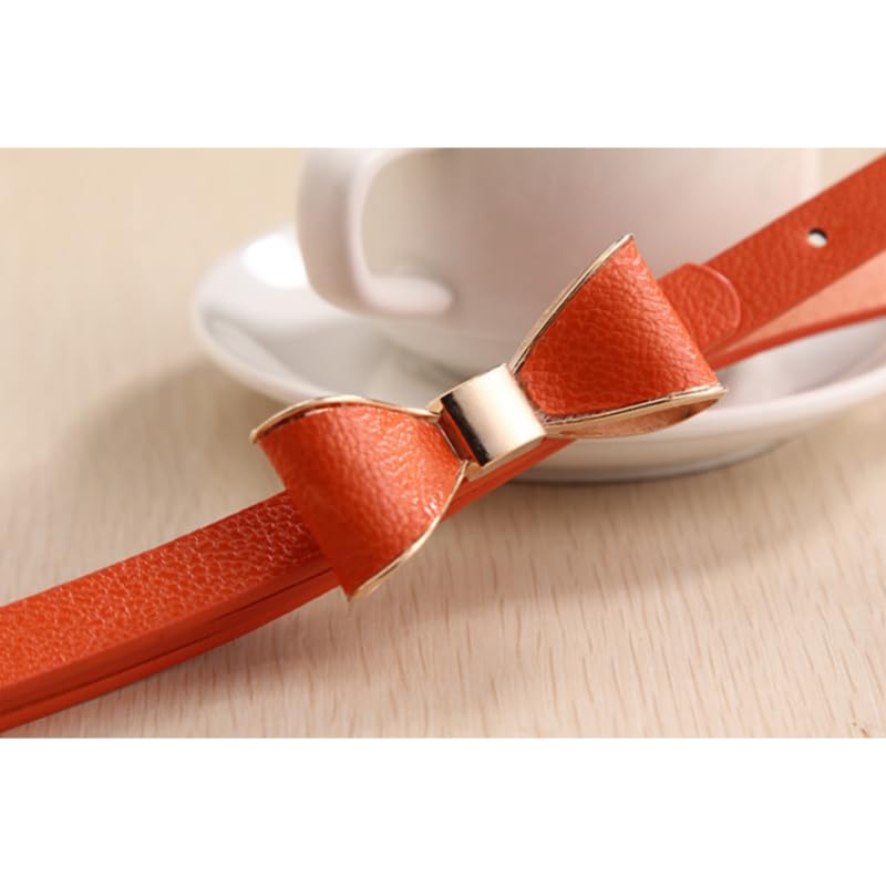 Women Bowknot Fastener Narrow Belts Fashion Vintage Adjustable Belt Dress Jeans Coat Thin Waist Strap2