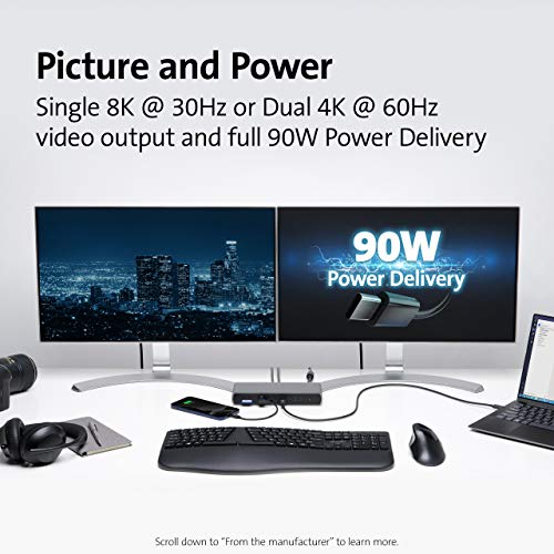Image of Kensington SD5700T Thunderbolt 4 Docking Station, Dual 4K @ 60Hz Display, 90W Power Delivery, 11-in-1 USB-C Hub with 8 Ports, Compatible with Windows, macOS & Chrome (K35175IN)