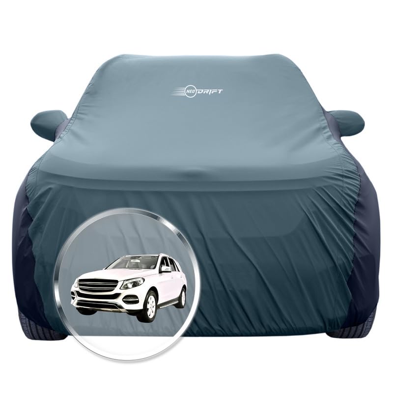 Image of NEODRIFT 'SuperTech' Car Cover for Mercedes GLS-GLE-250 (100% Water-Resistant, All Weather Protection, Tailored Fit, Multi-Layered & Breathable Fabric) (Colour: D.Green+Black)