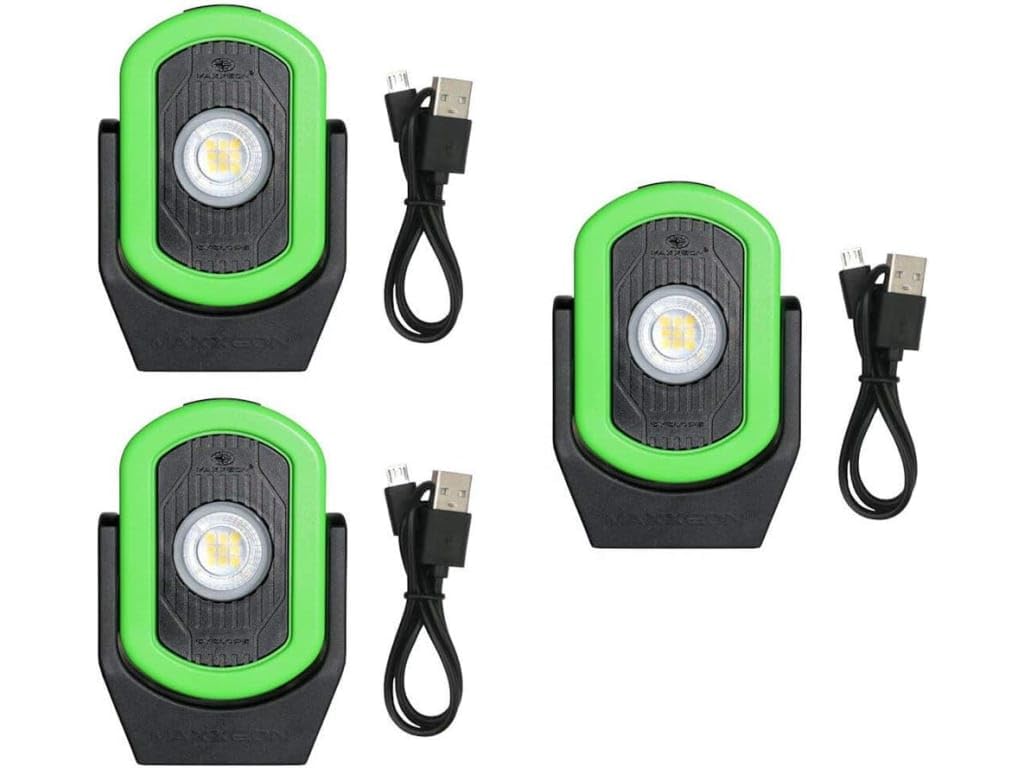 Maxxeon MXN00811, Hivis Green, 720 Lumens, USB Rechargeable LED Cyclops Workstar Work Light (3)