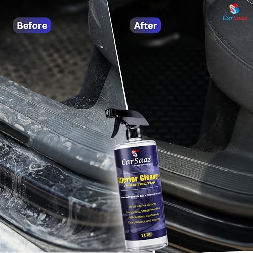 Image of CAR SAAZ Car Interior Cleaner & Protector (1L) with Microfiber Cloth | Premium Cleaner For All Interior & Upholstery Surfaces | Car Interior, Fabric, Sofa, Carpet & Upholstery Cleaner (Pack of 2)