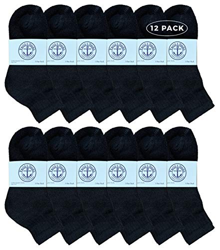 Yacht & Smith 12 Pairs Of Cotton Mid Size Ankle Socks Boys And Girls Bulk Value Pack Socks2