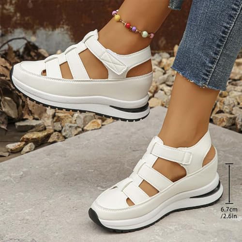 2025 New Orthopedic Sandals for Women, Closed Toe Platform Sandals Height-Boosting Thick Sole Breathable Comfortable2