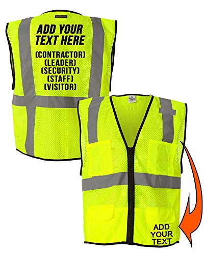 Customized Reflective Safety Mesh Vest Personalized High Visibility Zipper Vest