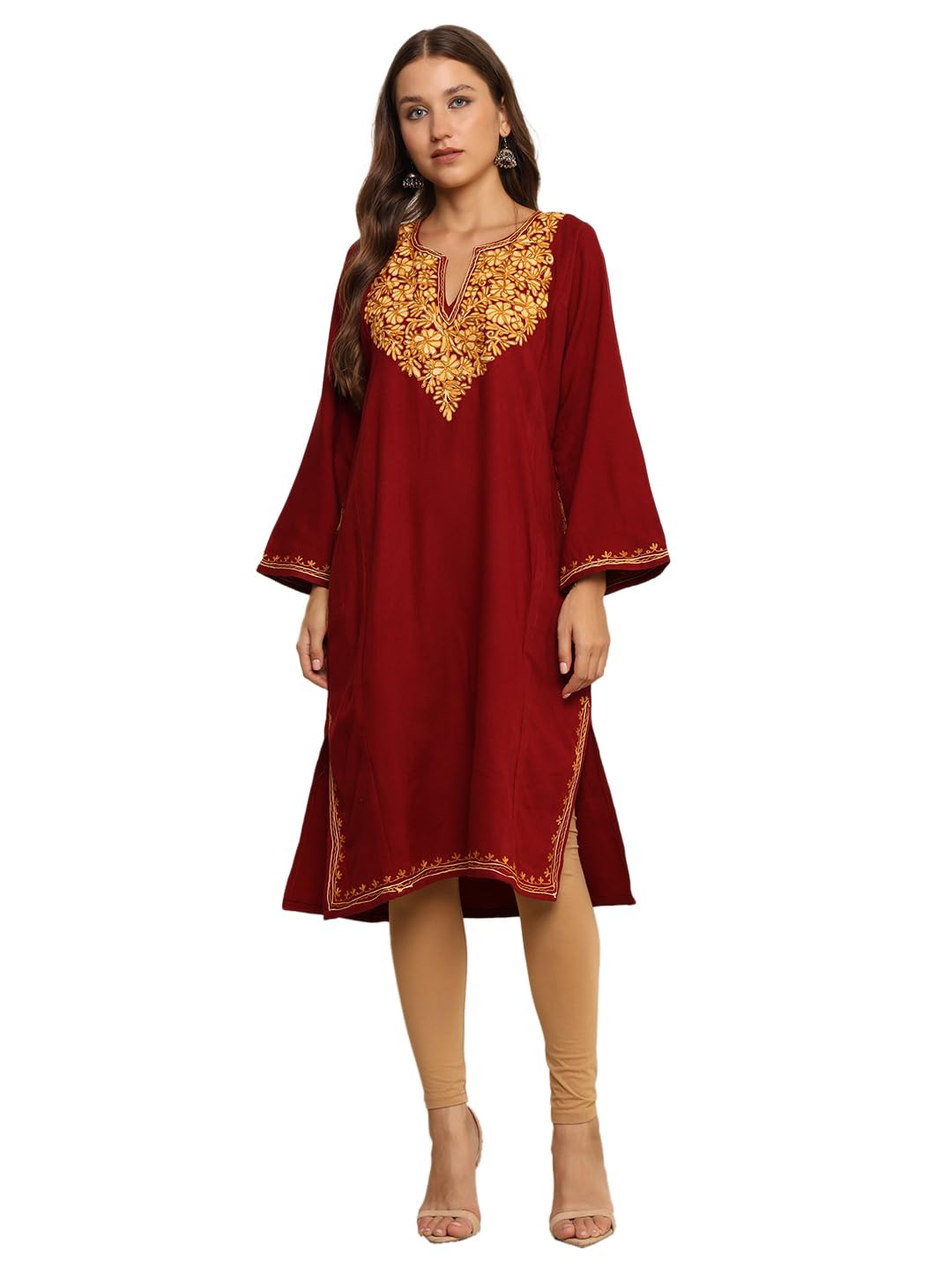 craftbazar Kashmiri Womens Cashmillon embroidered Phiren-picture-41