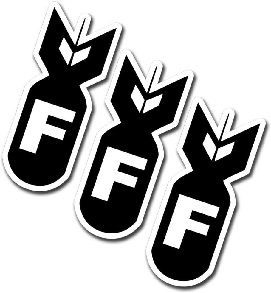 F Bomb Sticker for Car Vinyl Decal Window Truck Car Bumper Sticker Motorcycle 2.5" х 1" Set of 3