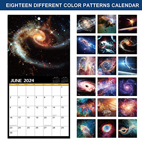 2023-2024 Wall Calendar - 18 Monthly Wall Calendar 2023-2024, July 2023 - December 2024, 12" X 24" (Open), Unruled Blocks(1.2" X 1.7") Calendar 2023-2024 With Thick Glossy Paper #TOP2