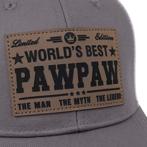Image of Fathers Day Dad Papa Gifts from Daughter Son Wife, Unique Men's Hat for Dad Grandpa Husband, Leather Pattern Baseball Cap