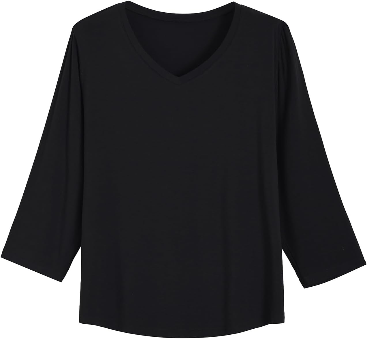 Latuza Women's 3/4 Sleeve Bamboo Viscose Pajama Top V Neck Sleep T-Shirt