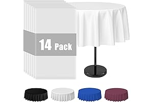 Colemoly Disposable Round Plastic Tablecloths for Parties
