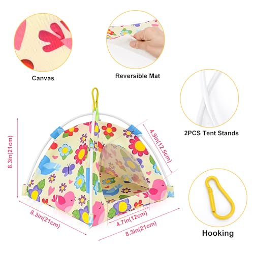 Image of Bird Tent Bed for Parakeets, Cozy Cage Accessories for Small Birds