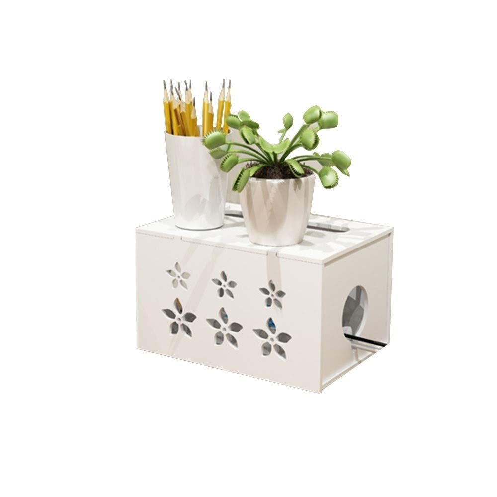 Floating Shelves Router Storage Box WallMounted Patch Panel Cable Box Set Top Box Shelf Wall Hanging Smiling Face FormaldehydeFree Storage Box Punch Free White (Color : C)