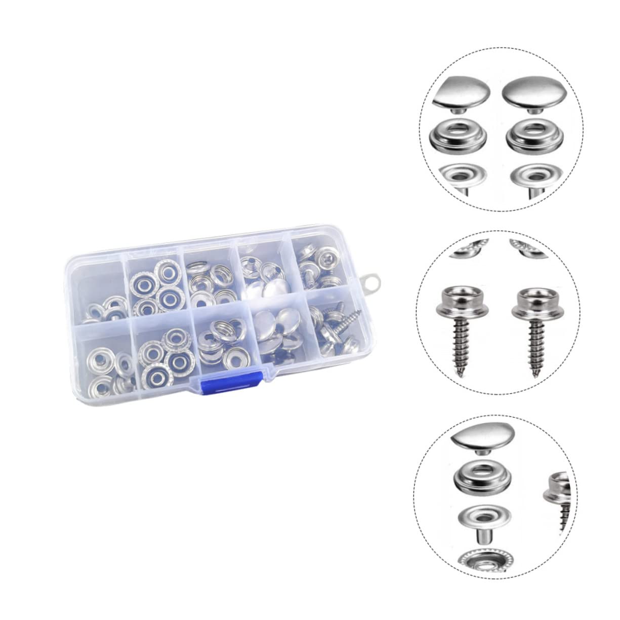 Gogogmee 50pcs Tent Patch Repair Kit Stainless Steel Snap Fasteners for Canopy Snaps