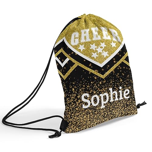 Gold Cheerleaders Cheer Print Drawstring Bag Gym String Bag Sackpack Backpack for Women Men2