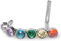 Vista 1 de Nose Ring with CZ - Surgical Steel Nose Earring