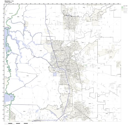 Stockton Zip Code Map Amazon - Stockton, Ca Zip Code Map Not Laminated: Office Products