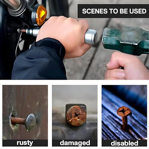 Image of Inditrust Impact Screwdriver With Chrome Vandium Steel Bits And Handle Multi-Functional Portable Screw Driver Tool Machine For Nut Bolt Opening Left /Right rotation (WITH 4 BITS)