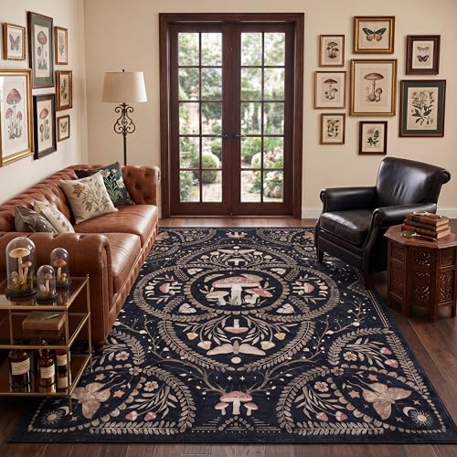 Tapete Decorativo Garvee 5x7 Pies, Negro miniatura 1