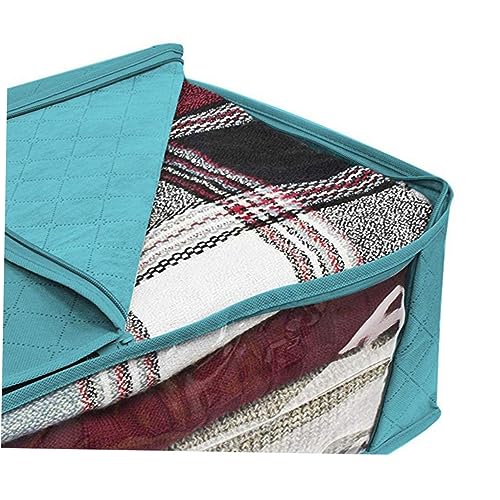 Zerodeko Heavy Duty Extra Clothes Storage Bag Quilt Bag Nonwoven Organizing Box Zipper and Window4