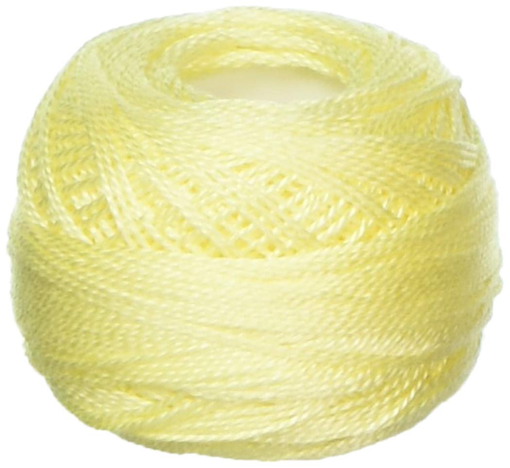 DMC Size 8 Cotton Perle Thread - 445 Yellow - per Pack of 10 — image 1