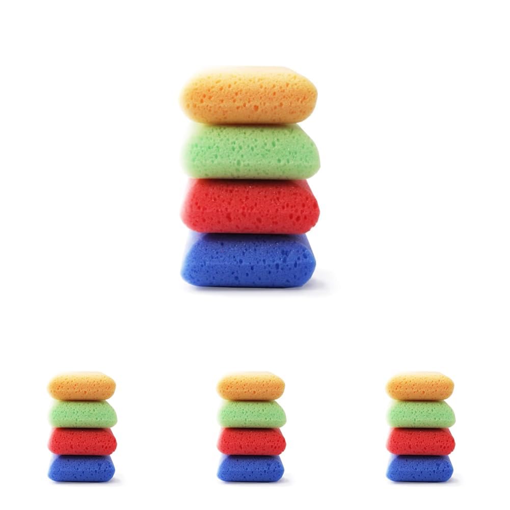 MartiniSPA Massage Color Spugne Quadrate Morbide Formato Famiglia, 37 G, 4 Unità (Confezione da 4)