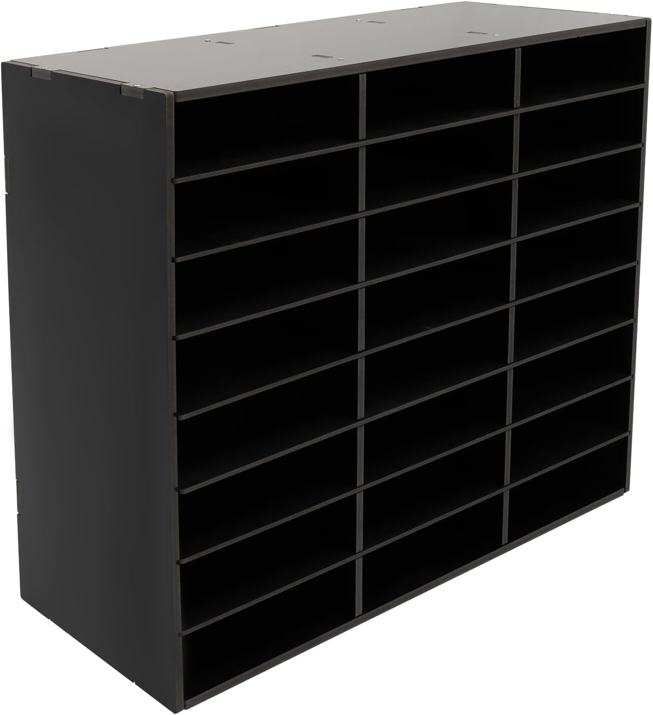 Literature Organizer,PVC Mail Organizer,Removable Partition Office Mailbox,Countertop Letter Sorter with Anti‑Slip Pads,Desktop File Sorter for Schools Offices (24 Compartments,black,132lbs capacity)