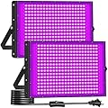 300W Blacklight Floodlight with 10ft Cable, Waterproof LED Black Light Flood Light with Switch&Plug for Outdoor Neon Party, Halloween, Fluorescent, Birthday, Glow in The Dark, 2 Pack