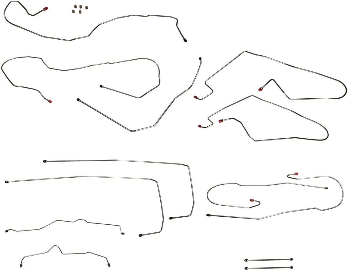 Inline Tube Compatible with 2000-07 Chevrolet GMC Cadillac Suburban Tahoe Escalade 2wd & 4wd 1500 Traction Control Brake Line Kit 13pc, Stainless