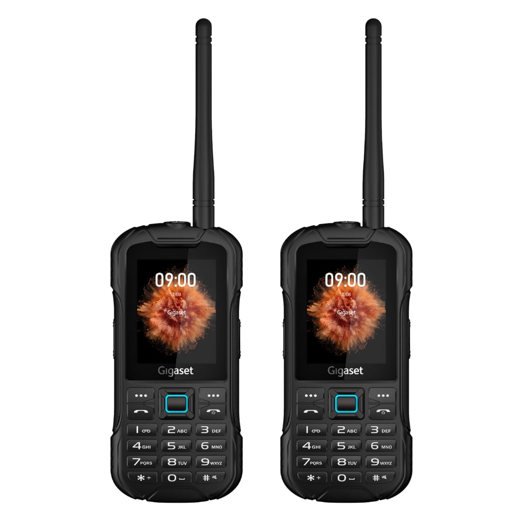 Gigaset GLX 8 - Téléphone Portable à Bouton extérieur Robuste - Étanche à la poussière et à l'eau IP68 - Double SIM - sans abonnement - Bluetooth 5.0 - Écran LCD 2,4" - Noir/Orange