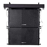 Sound Town ZETHUS Series 600W Powered Line Array Speaker System with Two 10-inch Powered Line Array Speakers for Installation, Live Sound, Bar, Club, Church, Black (ZETHUS-110PWX2)