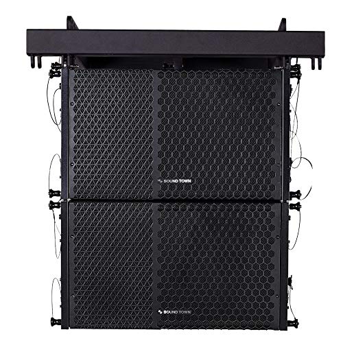 Sound Town ZETHUS Series 600W Powered Line Array Speaker System with Two 10-inch Powered Line Array Speakers for Installation, Live Sound, Bar, Club, Church, Black (ZETHUS-110PWX2)