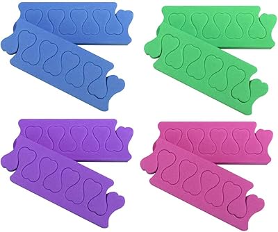 SOLUSTRE 200pcs Nail Art Finger Separators, Sponge Toe Separators Nail Art Pedicure Manicure Tools for Girls Women Nail Salon Home Use, Random Color
