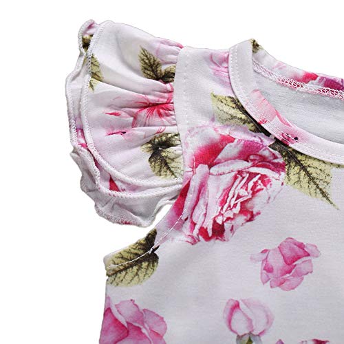 Conjunto de roupas para bebês recém-nascidos, manga curta, floral, vestido de tutu, roupas de verão,