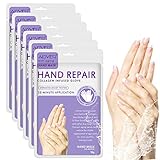 CCKULOOB Hand Mask, 6 Pairs Super Hydrating Hand Mask Moisturizing Hand Mask that Enriched with Collagen, Shea Butter, and Vitamin-E to Revive Dry, Rough and Cracked...