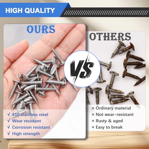 65 tornillos de acero inoxidable 410 #8×1 pulgadas miniatura 4
