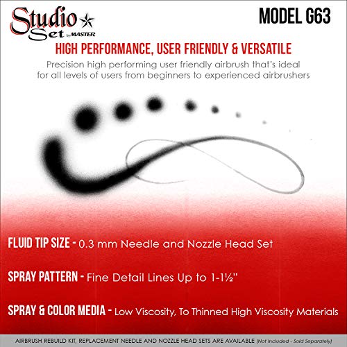 6 Pack Set Of Multi-Purpose Precision Dual-Action Gravity Feed Airbrushes #TOP3