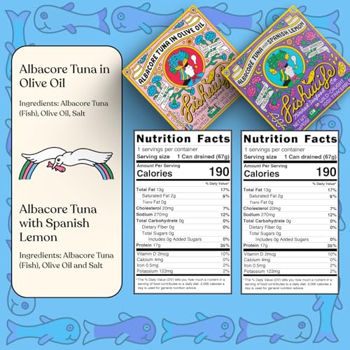 Image of Fishwife Albacore Tuna Quad 4-Pack (with Soy Ginger and Lemon, Spicy & Spanish Olive Oil) | Wild-Caught & Hand-Packed | MSC-Certified Sustainable Seafood, Gluten Free, High Protein, Omega-3s