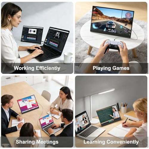 Image of 14 Inch 2K Portable Monitor, 16:10 QHD 100% sRGB HDR IPS Screen, Ultra-Slim External Second Monitor for Laptop, Phone, PS5, Xbox, Switch, PC(14.1 inch)